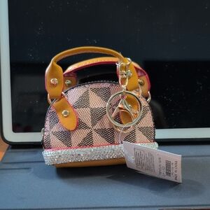 Stylish Pink and Gold Handbag Bag Charm